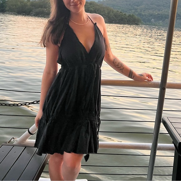 Free People Black Backless Mini Dress - Picture 2 of 3